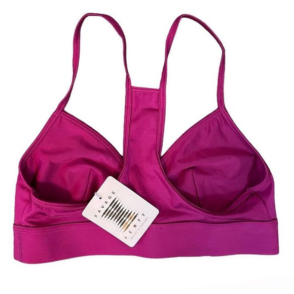Savage Fenty Magenta Pink Silky Racerback Sports Bra NWT - Picture 2 of 2